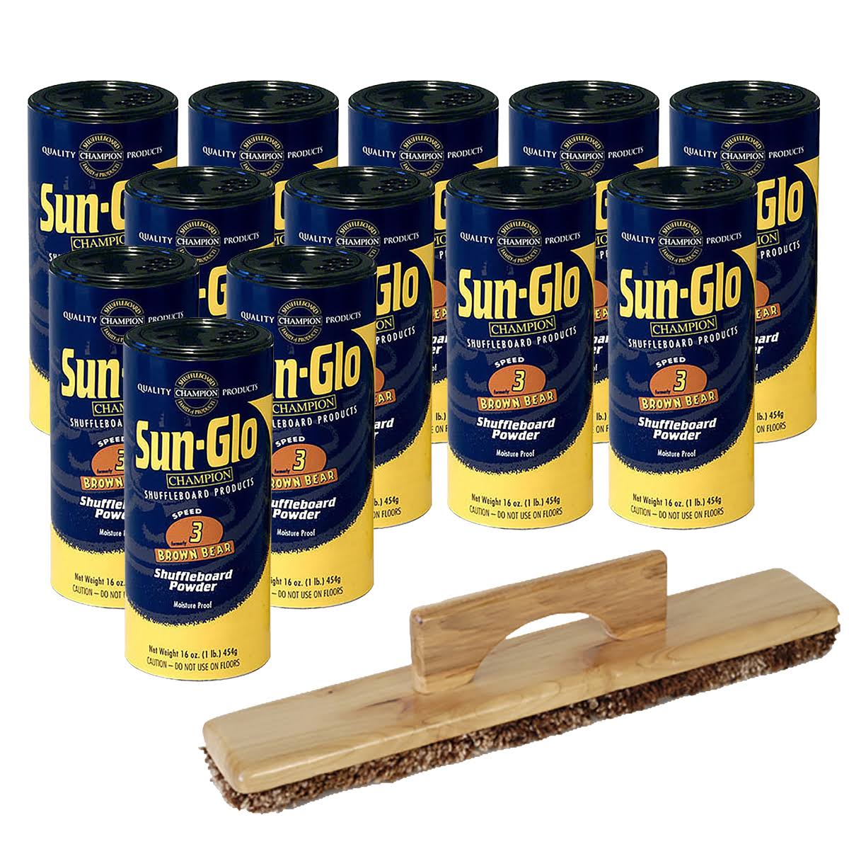 12 Cans Brown Bear Wax with 1 Shuffleboard Sweep Q89732