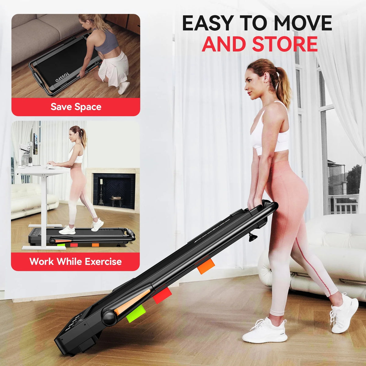 2 in 1 Folding Treadmill Walking Pad W27082