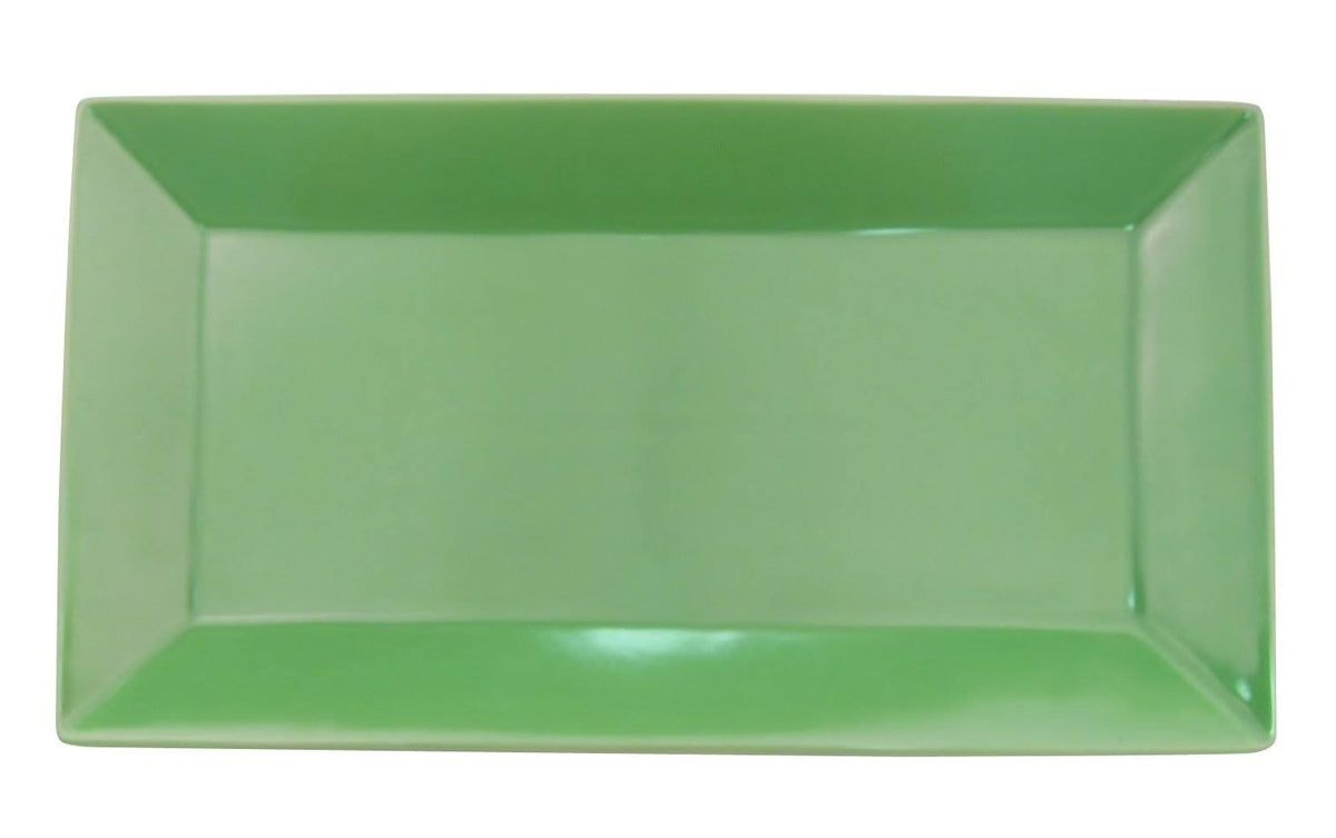 Green Stoneware Rectangular Platter, Box of 12 U611