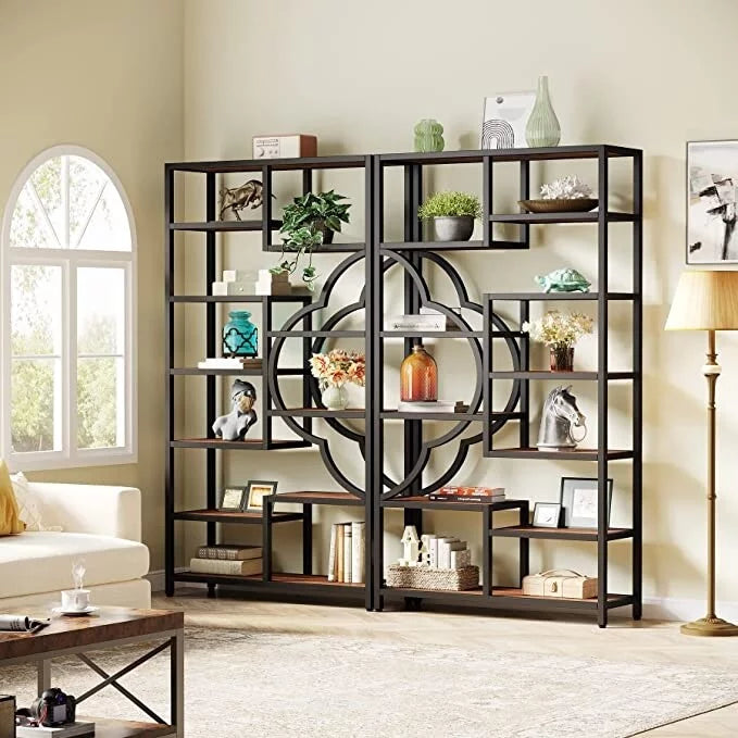 11-Shelves Tall Bookshelf 2PCS O803