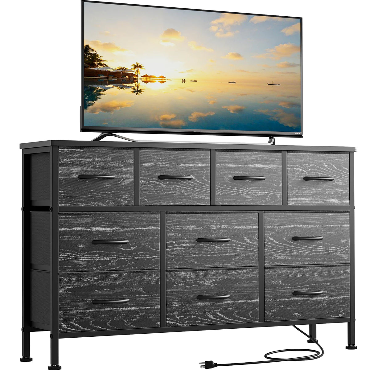 10 Drawer Dresser TV Stand with Power Outlet O5587