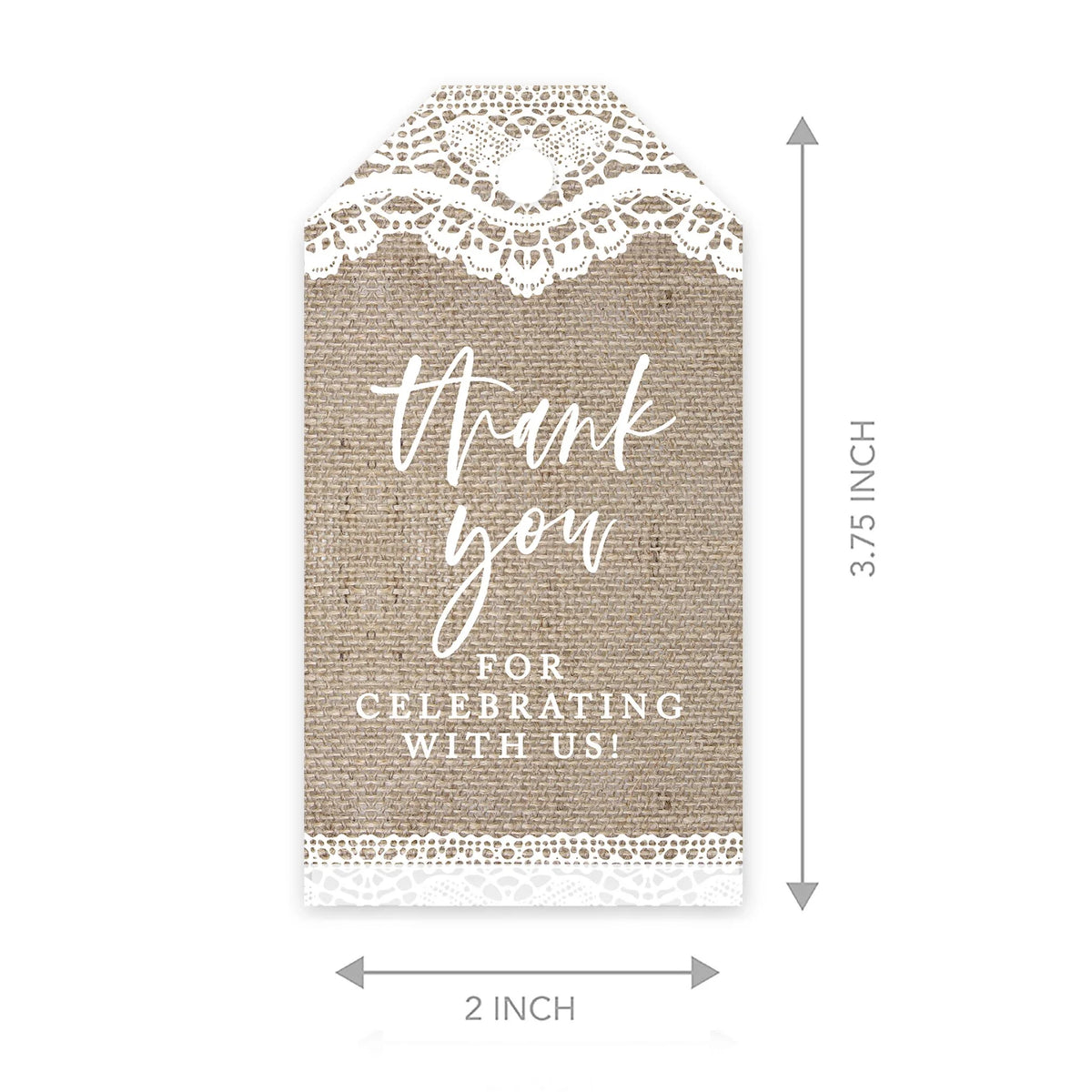 100-Pk Burlap Cardstock Gift Tags A69448
