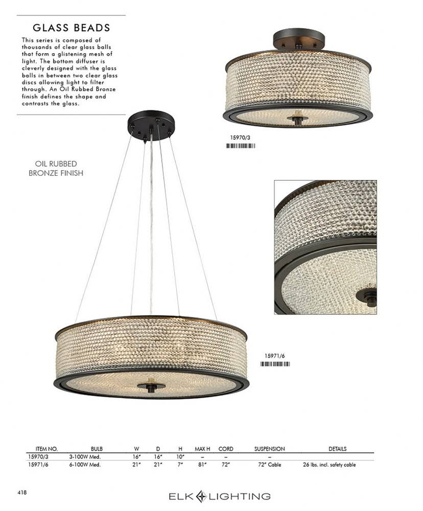 3 Light Semi Flush Oil Rubbed Bronze H713030
