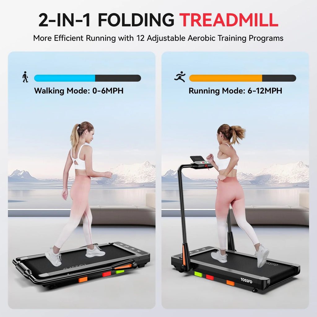 2 in 1 Folding Treadmill Walking Pad W27082