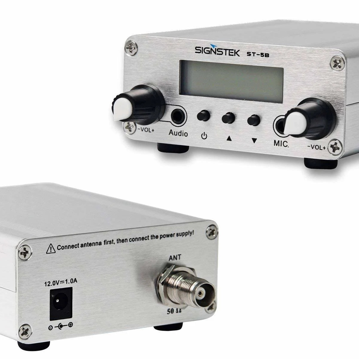 0.5 W Dual Mode FM Transmitter with Antenna Silver P4917