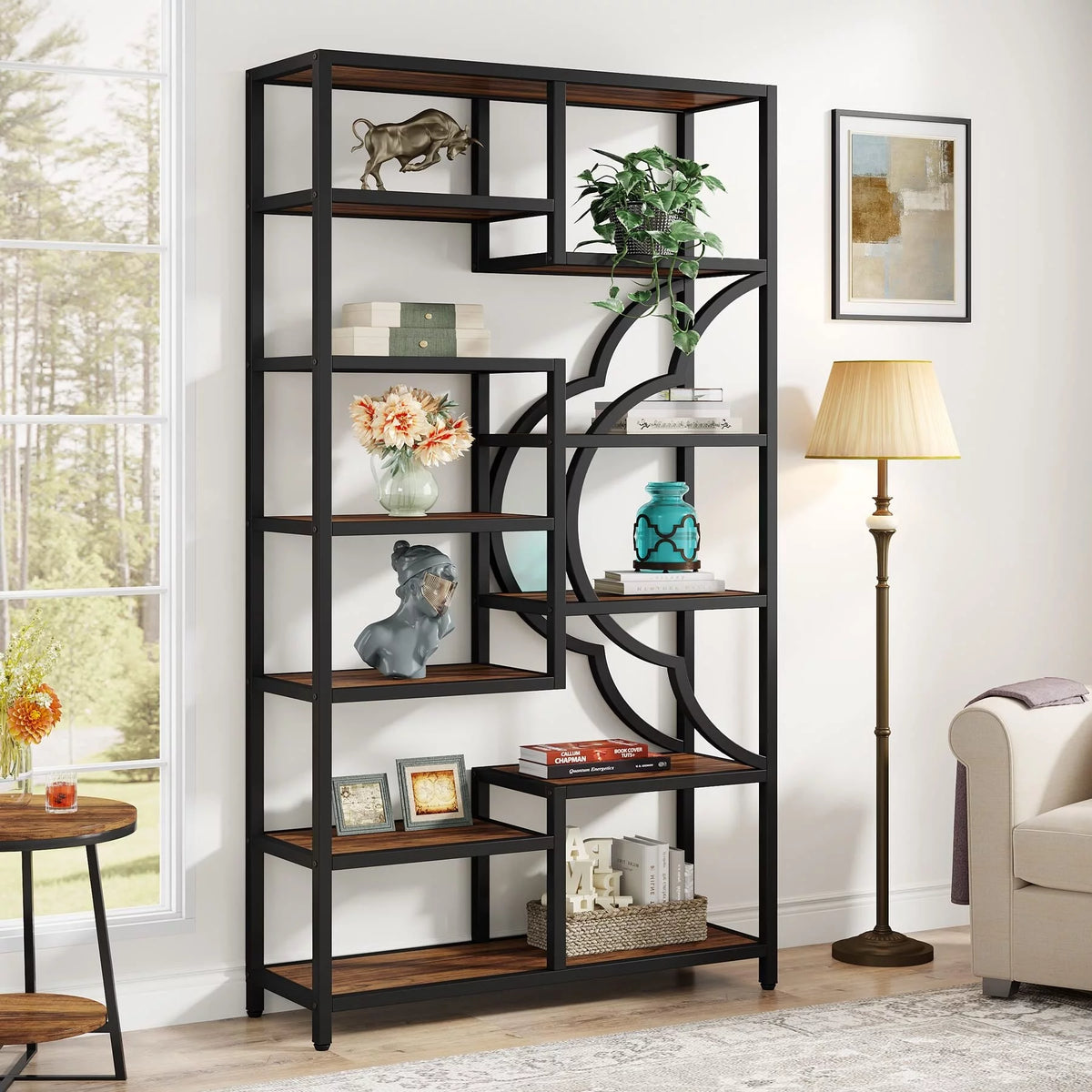 11-Shelves Tall Bookshelf 2PCS O803