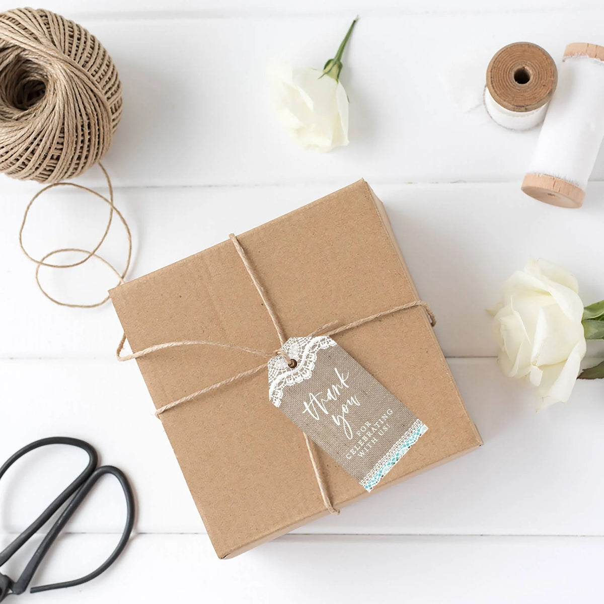 100-Pk Burlap Cardstock Gift Tags A69448