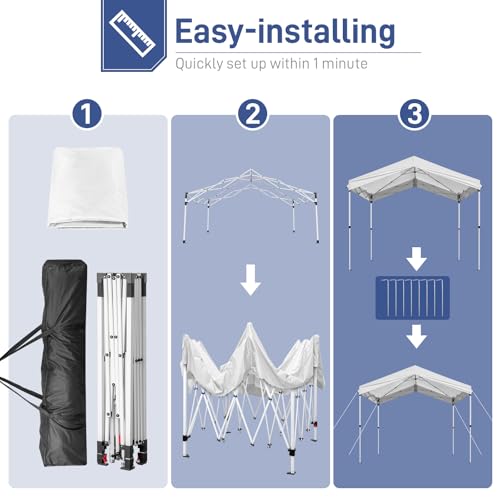 10x20ft Pop Up Canopy Tent with Carry Bag K62538