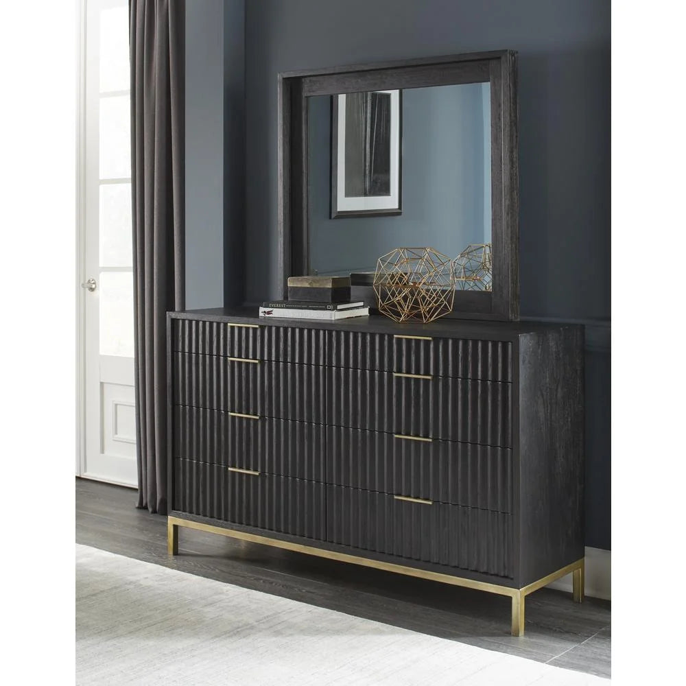 Black 8 Drawer Solid Wood Dresser W986392