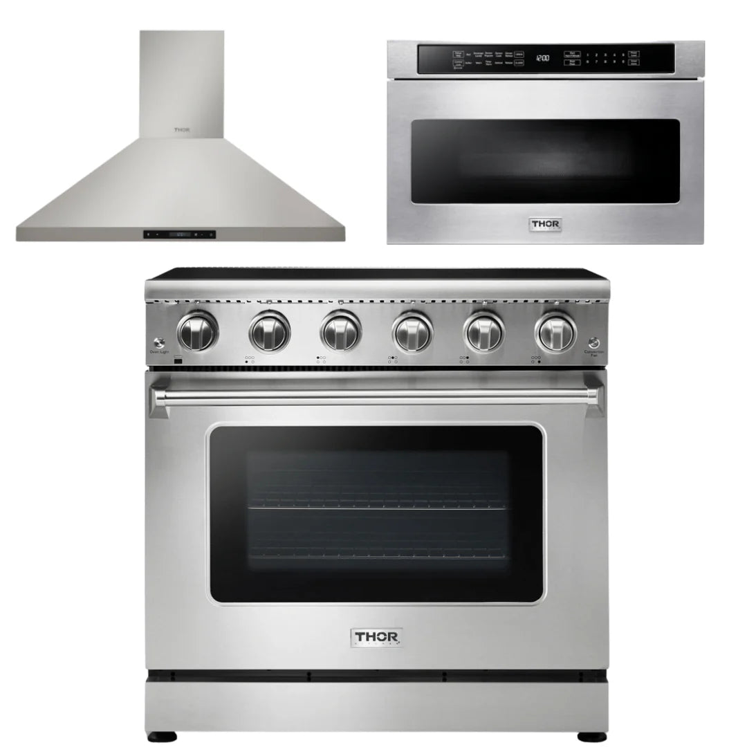36 Electric Range, Range Hood, Microwave X54590