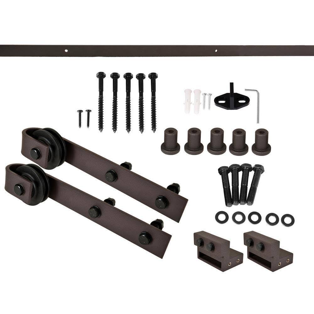 42 in. x 84 in. Solid Pine Wood Interior Sliding Barn Door with Hardware Kit N77763