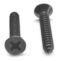#8-18 x 1 3/4 Sheet Metal Screw Phillips Flat Head Black Zinc Plated K982528