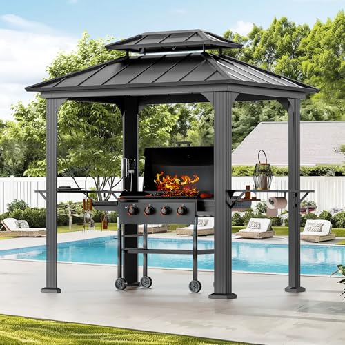12' x 24' Hardtop Gazebo with LED Lights and Curtains K6678