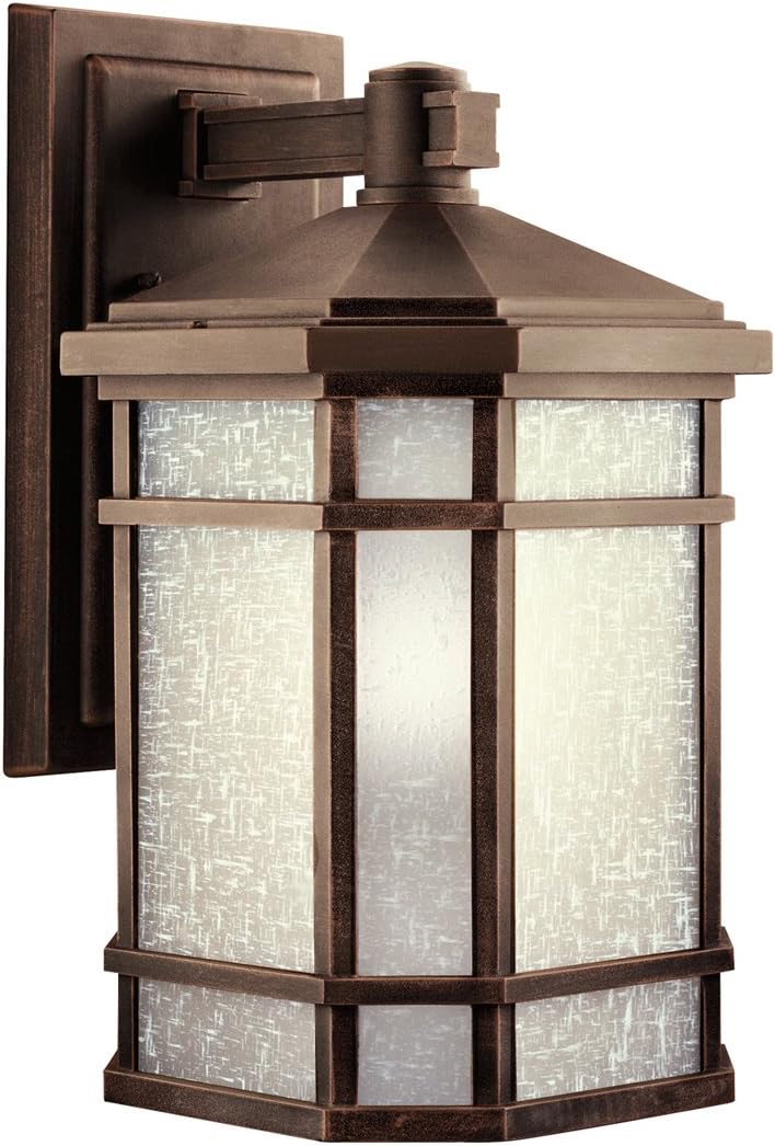 10.75 1 Light Outdoor Wall Light with Etched Linen Glass Y706852