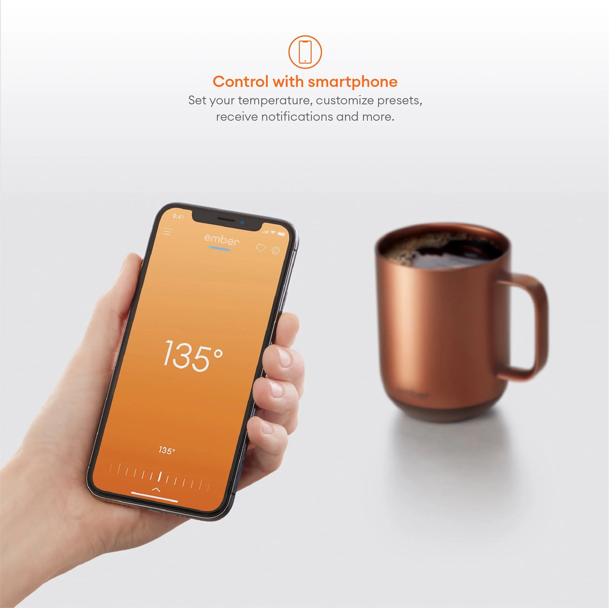 10 oz Copper Temperature Control Smart Mug O592