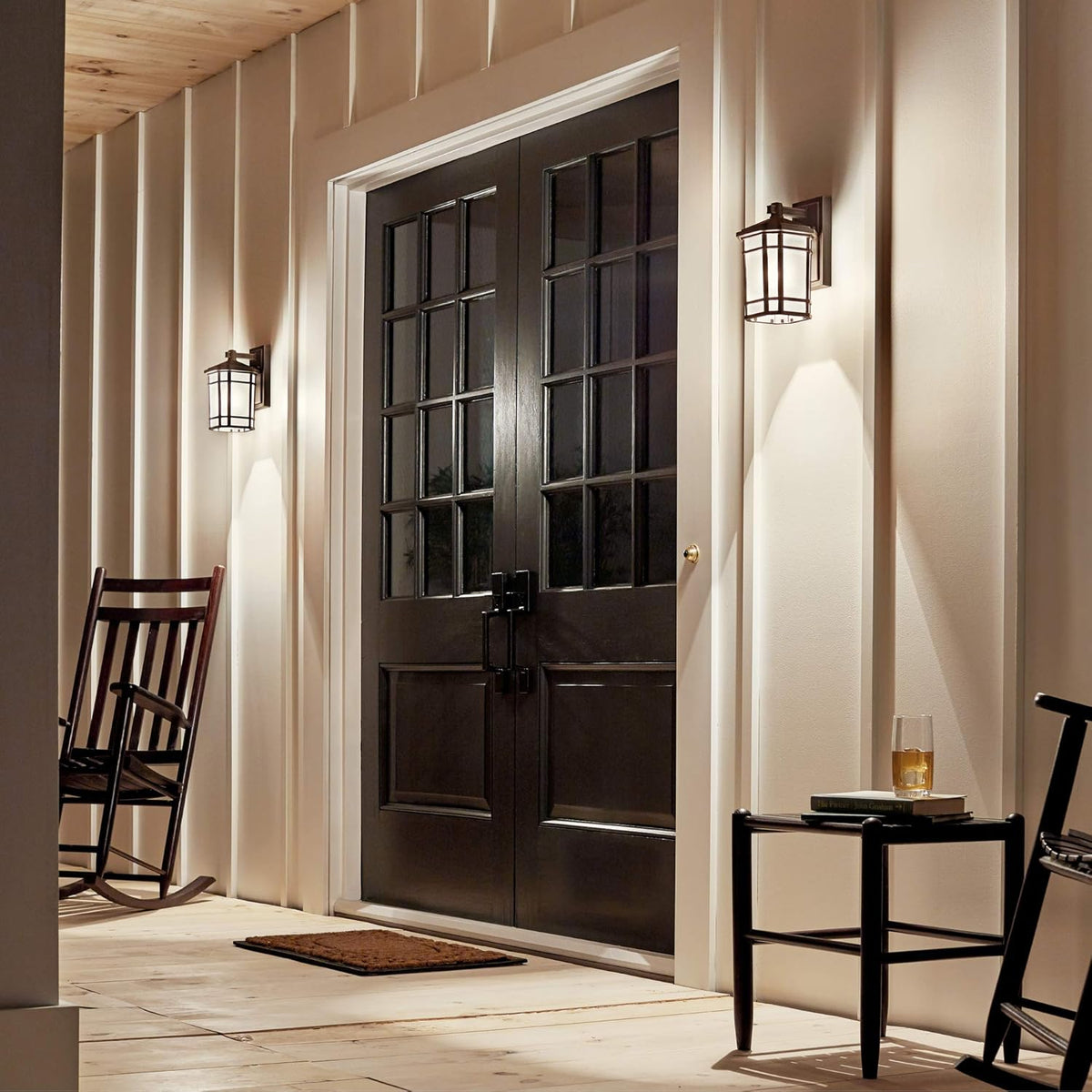 10.75 1 Light Outdoor Wall Light with Etched Linen Glass Y706852