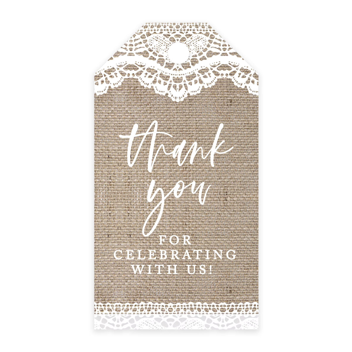 100-Pk Burlap Cardstock Gift Tags A69448