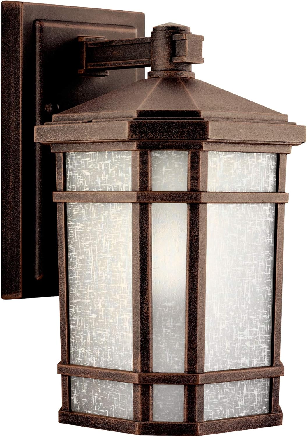 10.75 1 Light Outdoor Wall Light with Etched Linen Glass Y706852