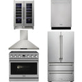 36 Electric Range, Range Hood, Refrigerator, Dishwasher and Wine Cooler L95114