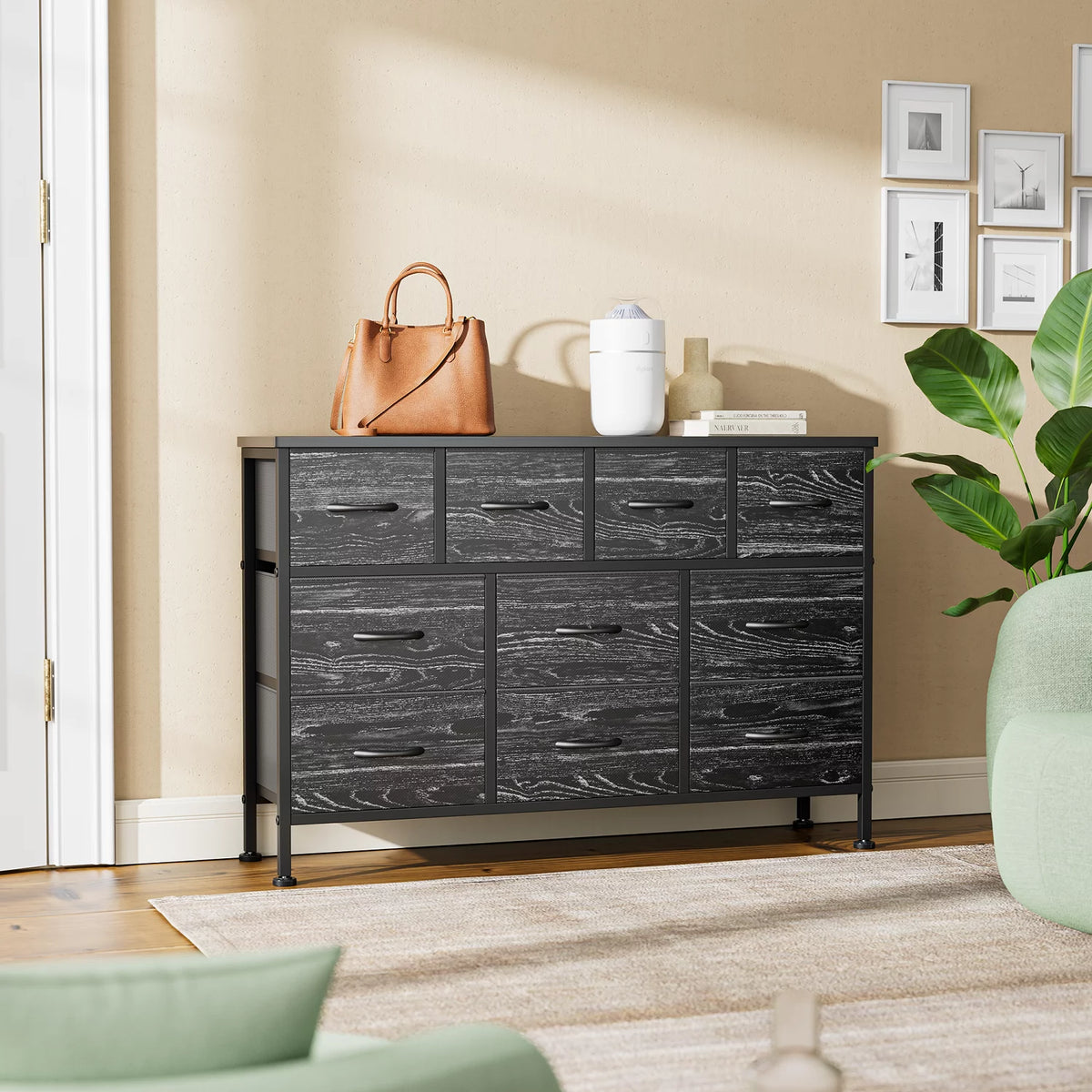 10 Drawer Dresser TV Stand with Power Outlet O5587